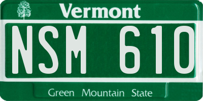 VT license plate NSM610