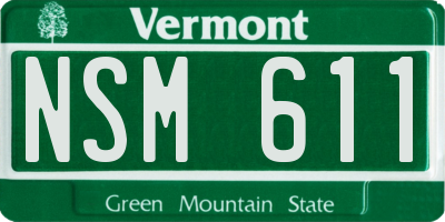VT license plate NSM611
