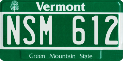 VT license plate NSM612