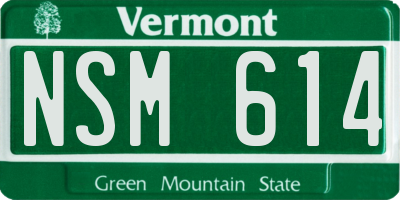 VT license plate NSM614