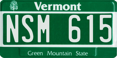VT license plate NSM615