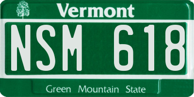 VT license plate NSM618