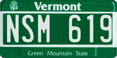 VT license plate NSM619