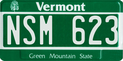 VT license plate NSM623