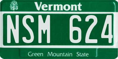 VT license plate NSM624