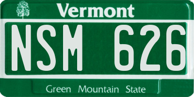 VT license plate NSM626
