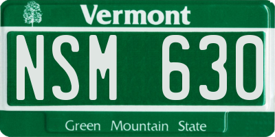 VT license plate NSM630