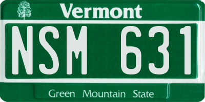 VT license plate NSM631