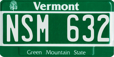 VT license plate NSM632