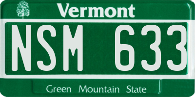 VT license plate NSM633