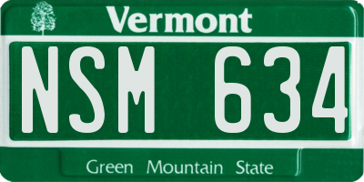 VT license plate NSM634