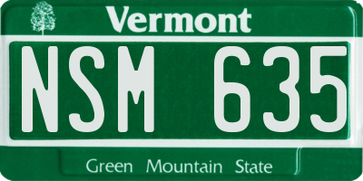 VT license plate NSM635