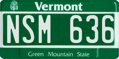 VT license plate NSM636