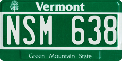 VT license plate NSM638