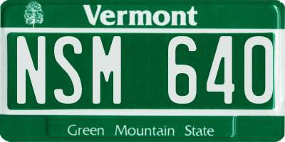 VT license plate NSM640