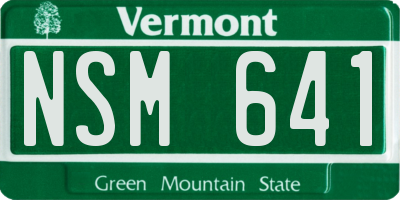 VT license plate NSM641