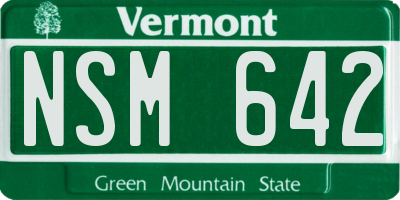 VT license plate NSM642