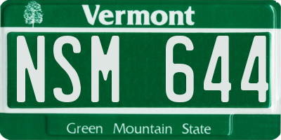 VT license plate NSM644