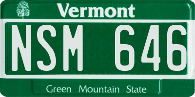 VT license plate NSM646