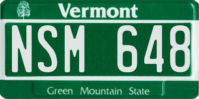 VT license plate NSM648