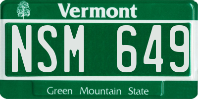 VT license plate NSM649