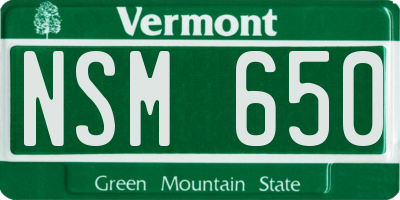 VT license plate NSM650