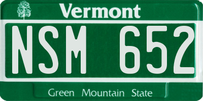 VT license plate NSM652