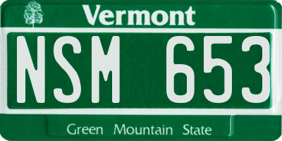 VT license plate NSM653