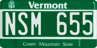 VT license plate NSM655