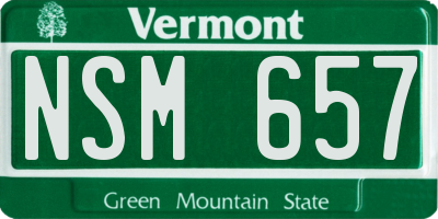 VT license plate NSM657