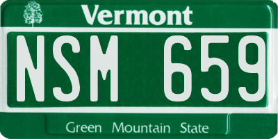 VT license plate NSM659