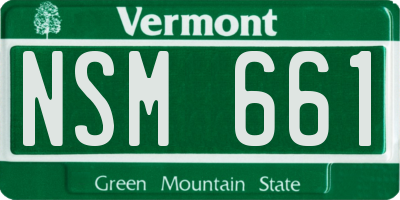 VT license plate NSM661