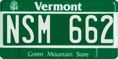 VT license plate NSM662