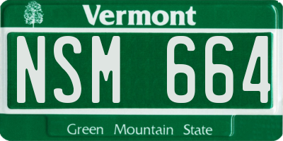 VT license plate NSM664
