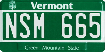 VT license plate NSM665