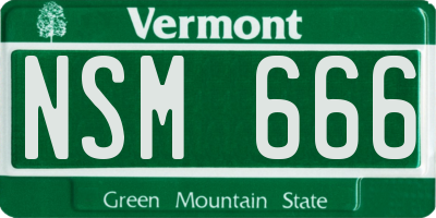 VT license plate NSM666
