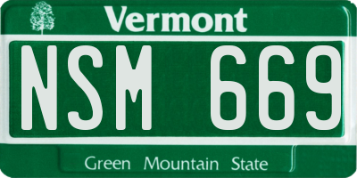 VT license plate NSM669