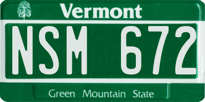 VT license plate NSM672