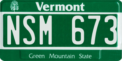 VT license plate NSM673