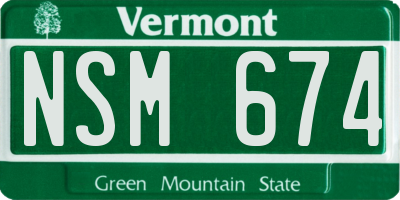VT license plate NSM674