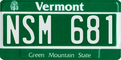 VT license plate NSM681