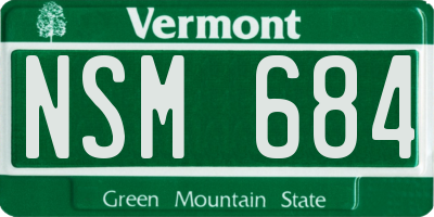 VT license plate NSM684