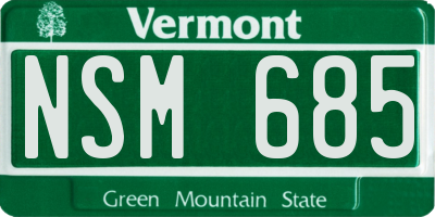 VT license plate NSM685