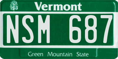 VT license plate NSM687