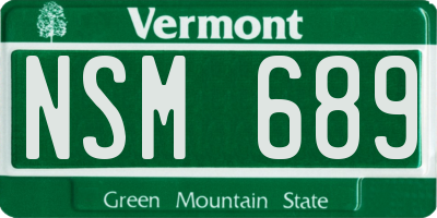 VT license plate NSM689