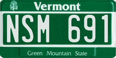 VT license plate NSM691