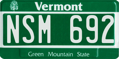 VT license plate NSM692