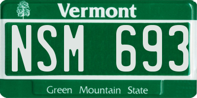 VT license plate NSM693