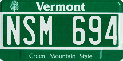 VT license plate NSM694