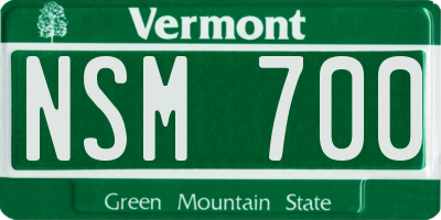 VT license plate NSM700